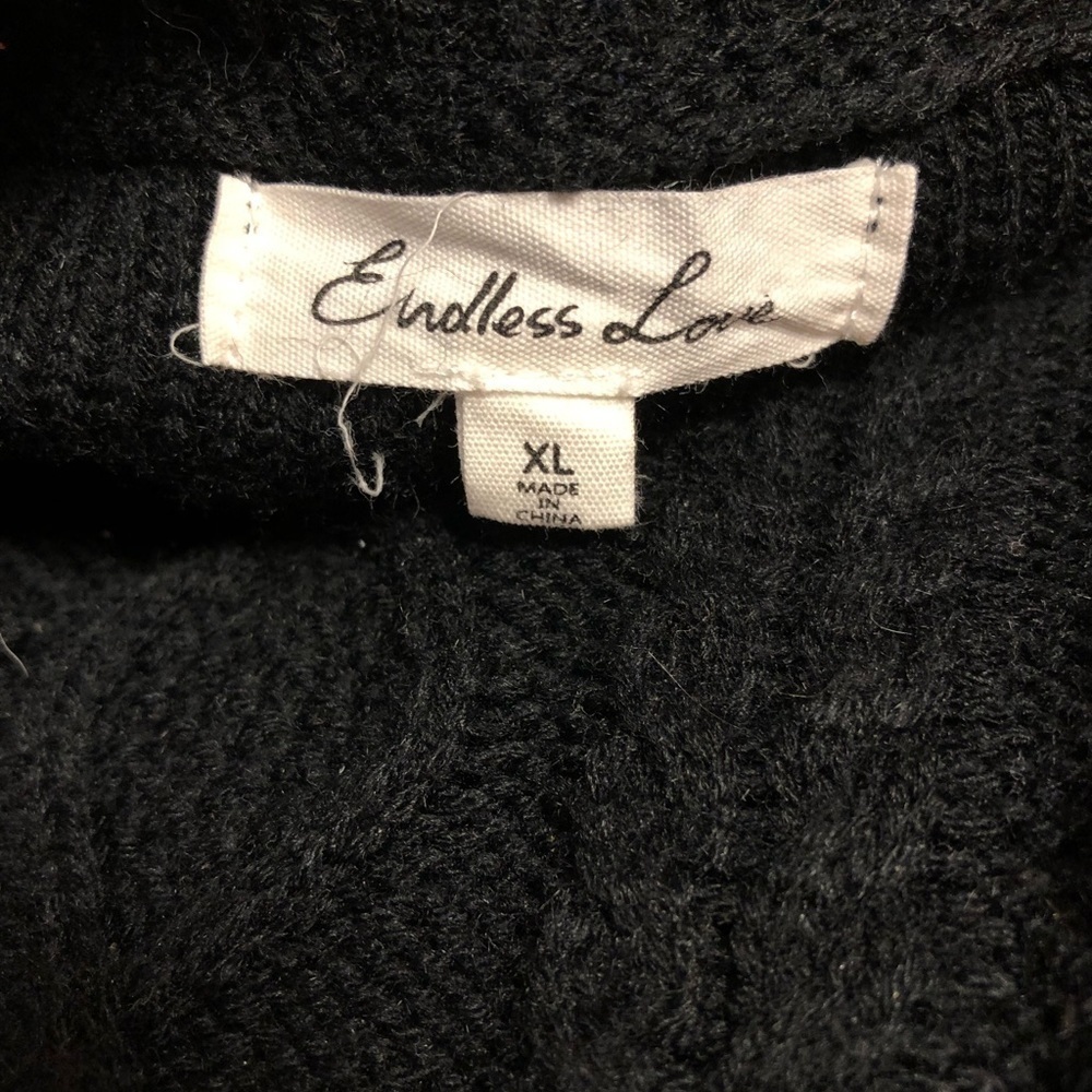 Endless Love cold shoulder black sweater - Picture 5 of 6